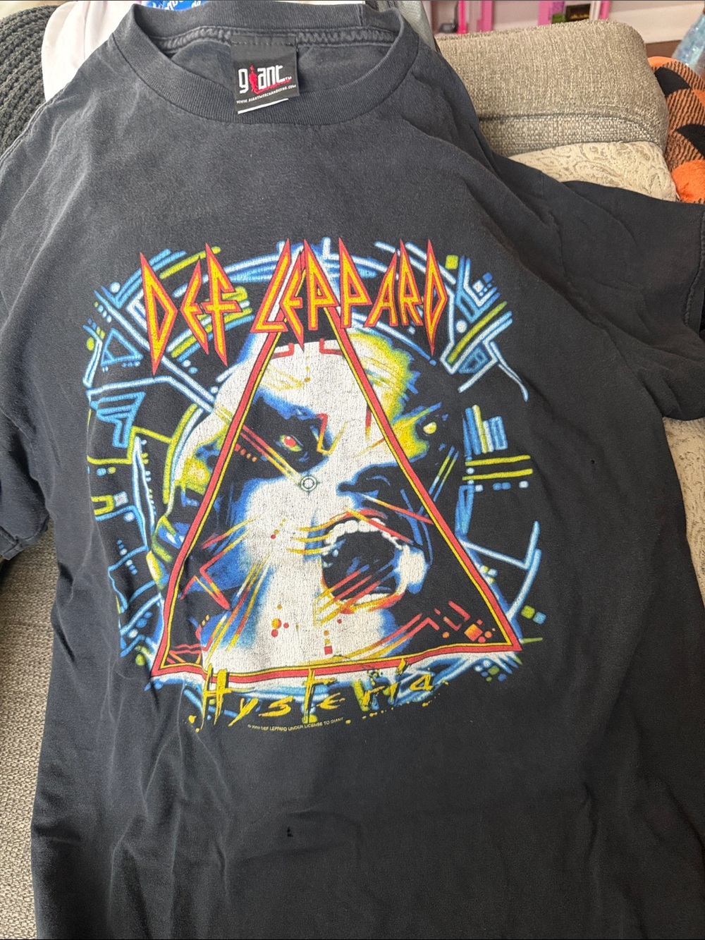 Def Leppard Hysteria Graphic Art Print - Black with Multicolor Design